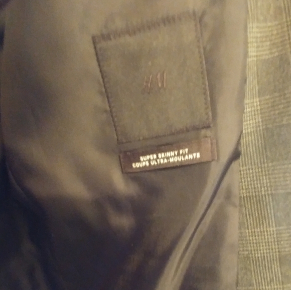 H&M Dark Gray Checked Oversized Blazer Jacket - Picture 5 of 14